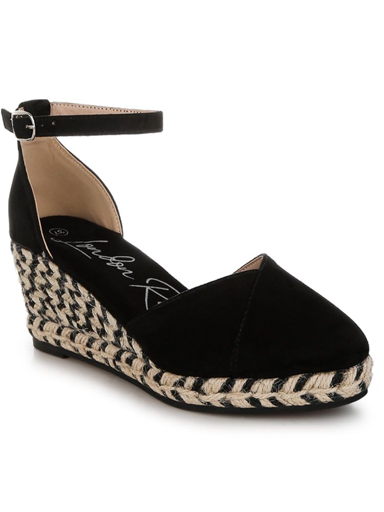 London Rag Wedges Heels - Black