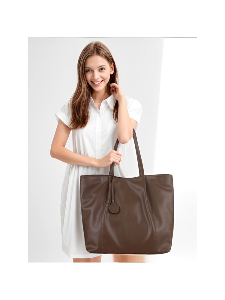 Toteteca Womens Brown Chic Urban Tote Bag
