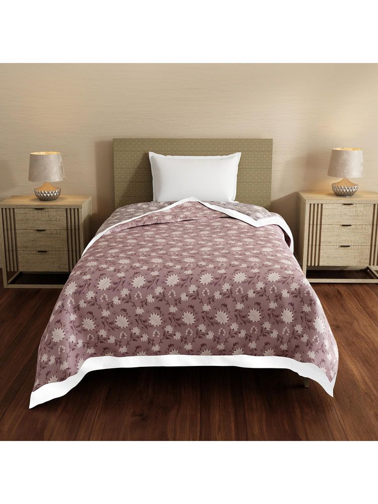 Layers Forever Cotton Brown & Grey Floral Reversible Dohar-image-20
