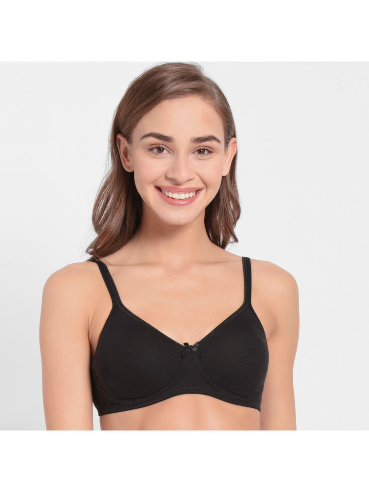 Jockey 1722 Wirefree Non Padded Cotton Elastane Everyday Bra - Black-picture-12