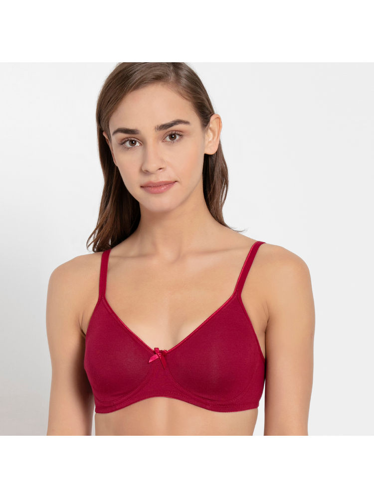 Jockey 1722 Wirefree Non Padded Cotton Elastane Everyday Bra - Beet Red