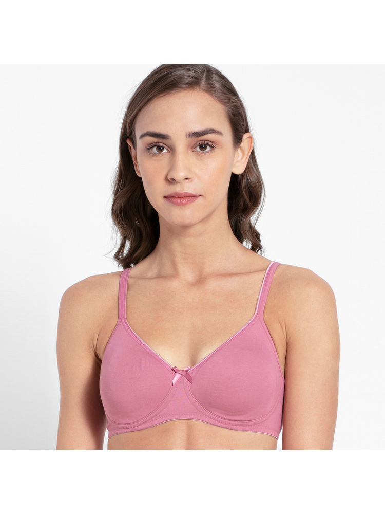 Jockey 1722 Wirefree Non Padded Cotton Elastane Everyday Bra - Heather Rose