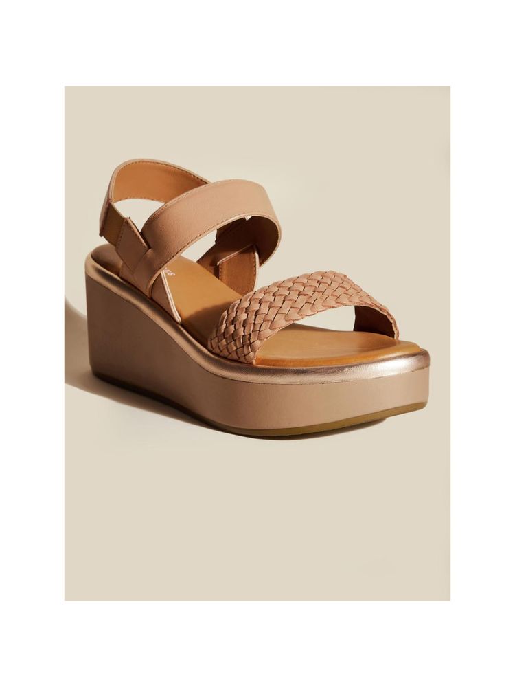 Peach Flores Women Nude Leather Sandals-picture-16