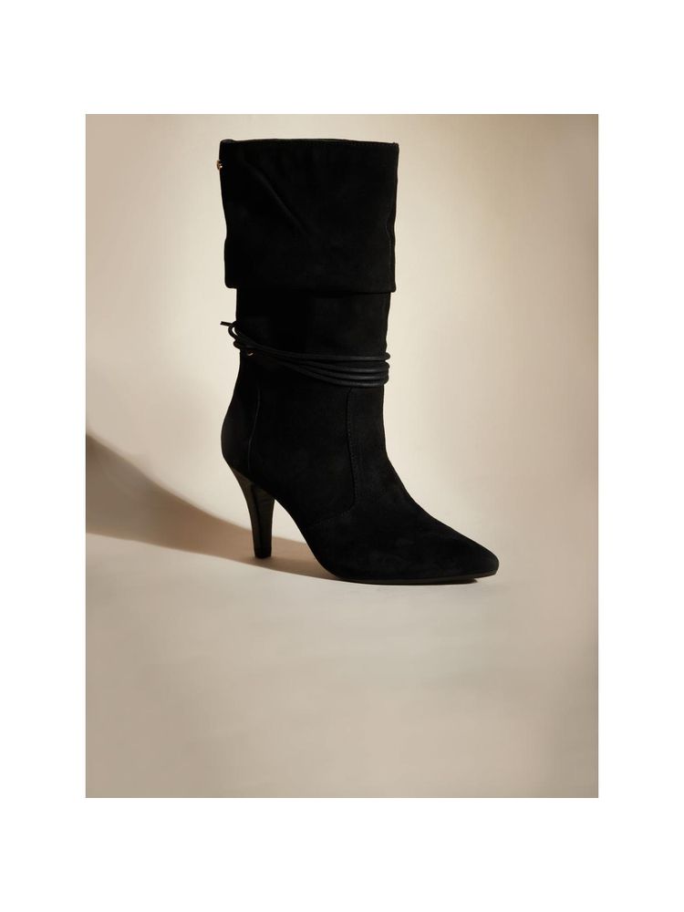 Peach Flores Women Black Calf Boots-picture-22