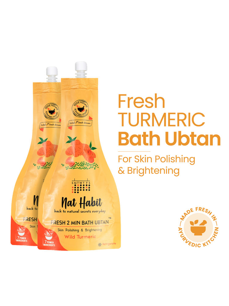 Nat Habit Fresh Bath Ubtan - Wild Turmeric Body Scrub For Body Detan, Pigmentation & Acne Control-picture-16