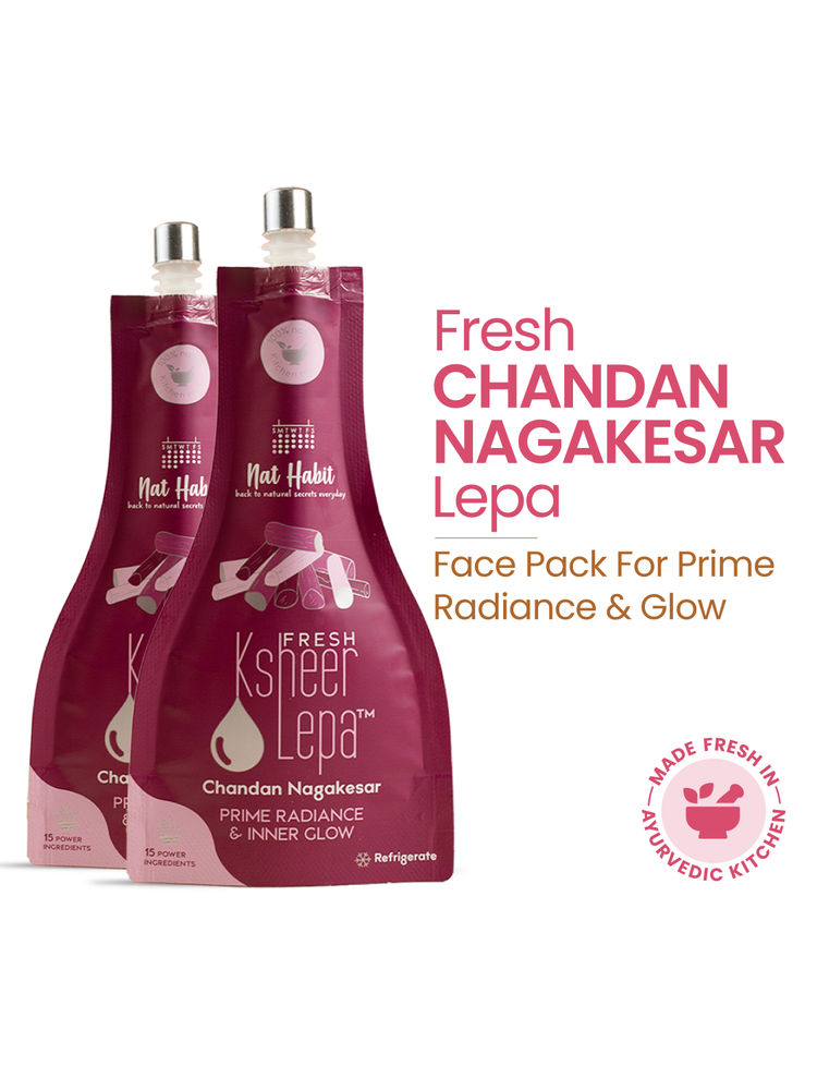 Nat Habit Chandan Nagakesar Ksheer Lepa, Clay Face Mask for Glowing Skin with Sandalwood, Face Pack-picture-16