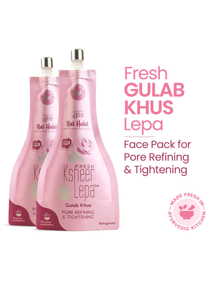 Nat Habit Gulab Khus Ksheer Lepa, Clay Face Mask for Pore Refining & Tightening, Ayurvedic Face Pack-picture-10