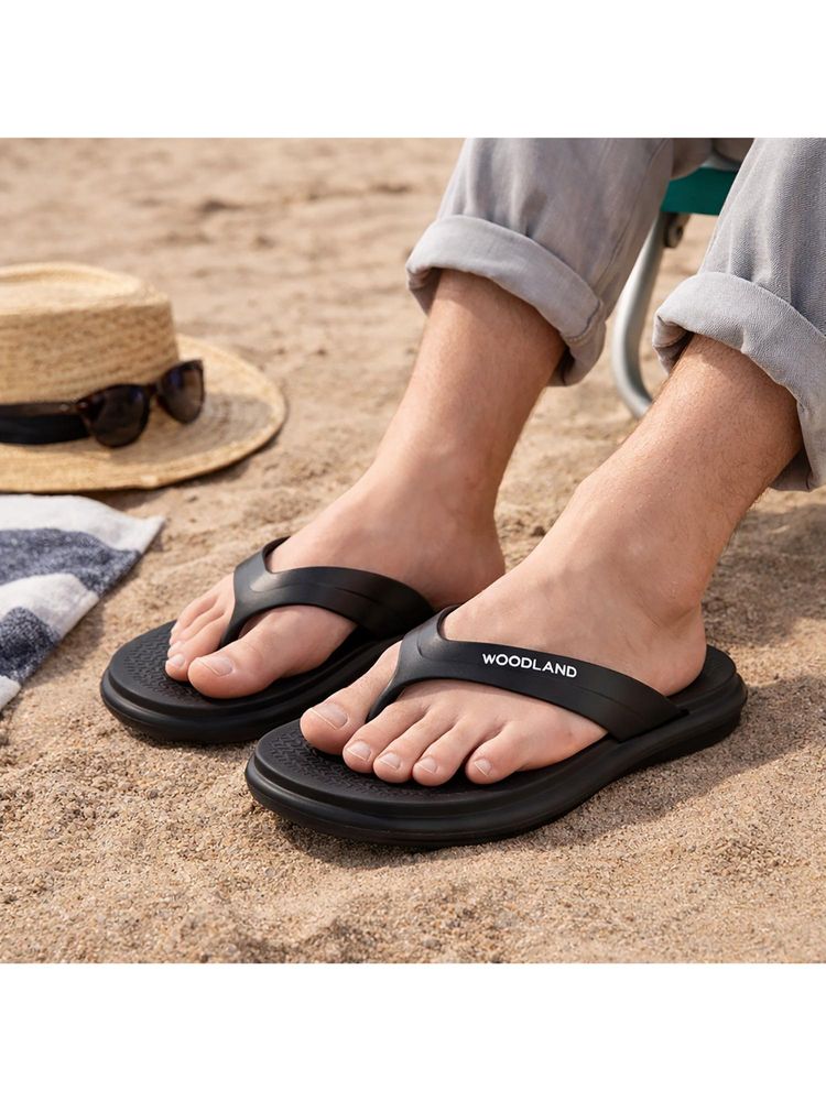 WOODLAND Women's Black Comfortable Soft Sole Lightweight Home Wear Flipflops-picture-11