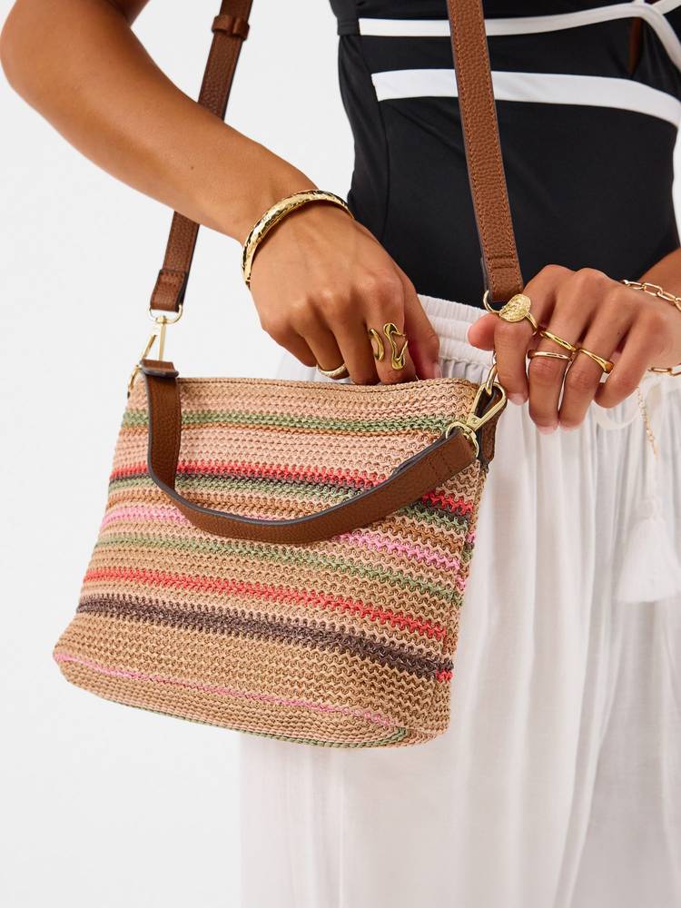 Accessorize London Women Multi-Color Woven Raffia Sling Bag-picture-41