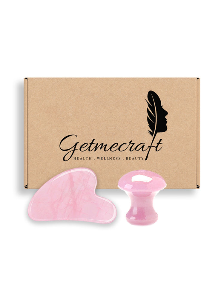 Getmecraft Rose Quartz Gua Sha And Mushroom Gua Sha Facial Massage Tool-picture-17