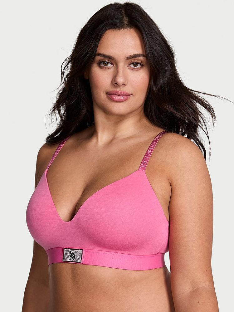 victoria's secret intimates Victoria's Secret The T-Shirt Shine Patch Lightly Lined Pink Wireless Bra-picture-14