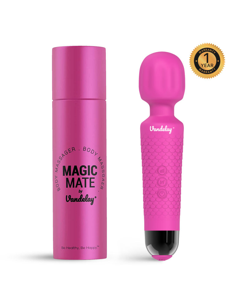 Vandelay Magic Mate-rechargeable Personal Body Massager For Women & Men - Waterproof(cherry Pink)-image-40