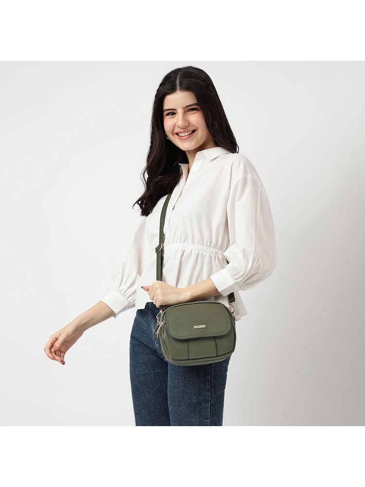 fastrack accessories Solid Sling Bag For Women With Dual Zipper Compartments-picture-25