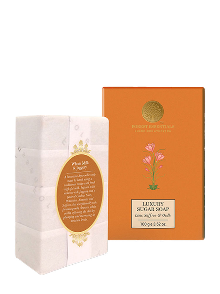 Forest Essentials Lime Saffron & Oudh Ayurvedic Luxury Handmade Soap