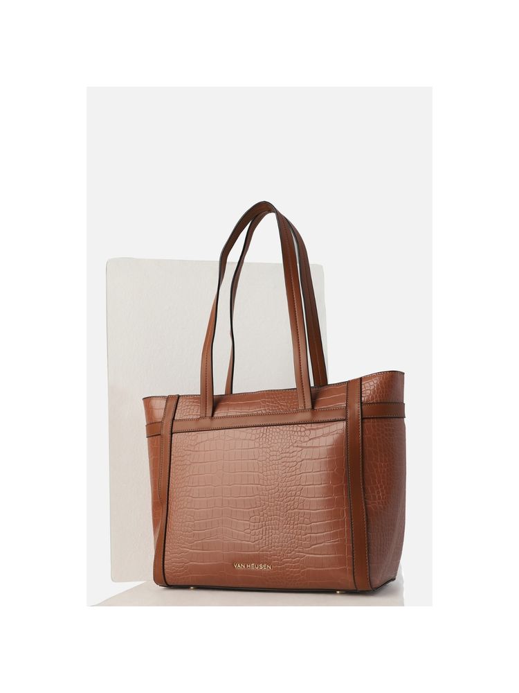 Van Heusen Women Brown Textured Formal Tote Bag-picture-14