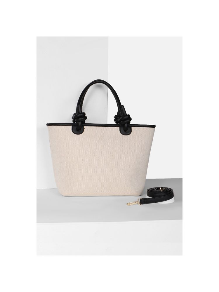 Van Heusen Women Beige Textured Casual Handbag with Detachable Strap-picture-15