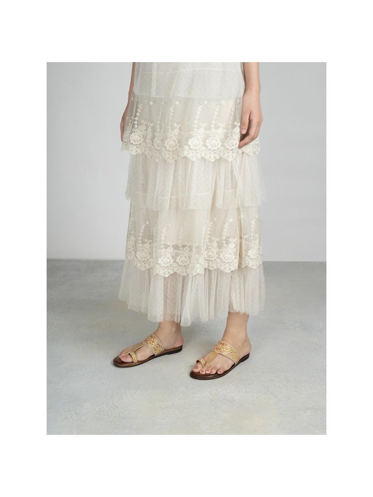 SCENTRA Women's Beige Comfort Kolhapuris