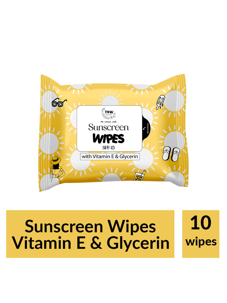TNW The Natural Wash Sunscreen Wipes For Removing Dirt & Oil