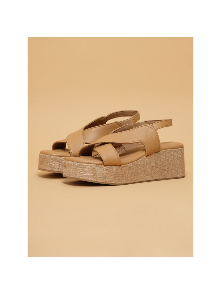 Eridani Circe Casual Wedges Tan-image-6