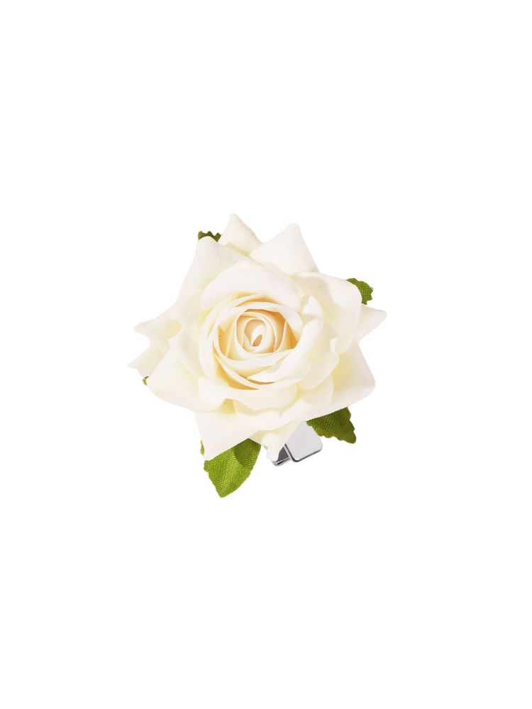 Matra Rose Hair Clip Artificial Flower Accessory Bridal Floral Brooch Pin for Bun Braid Juda White-picture-13