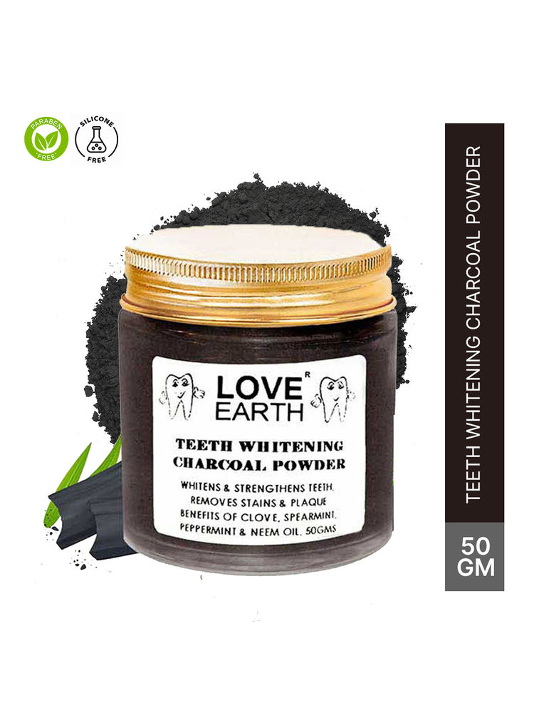 Love Earth Charcoal Teeth Whitening Powder for Teeth Whitening with Peppermint & Neem Oil-image-3