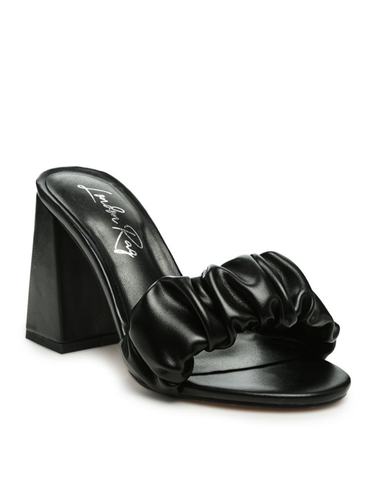 London Rag Pleated Black Heels-image-37