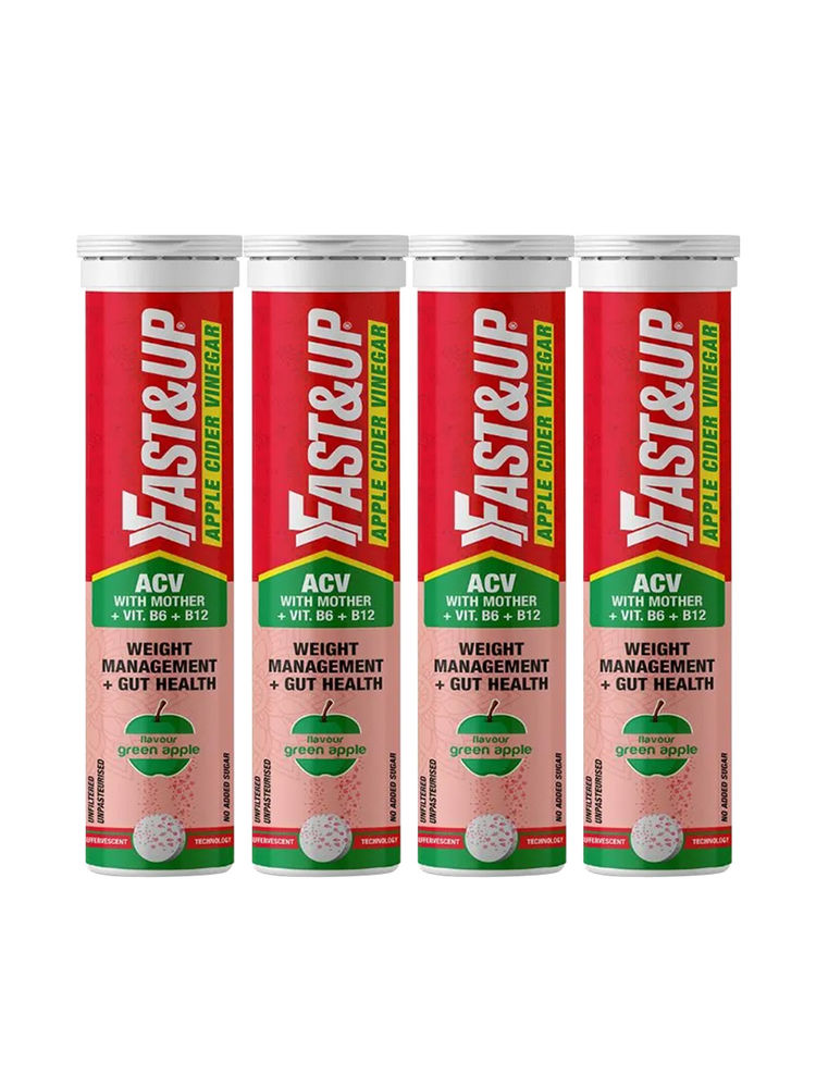 Fast&Up Apple Cider Vinegar With Mother Tablets - Green Apple Flavour - Pack Of 4-picture-12