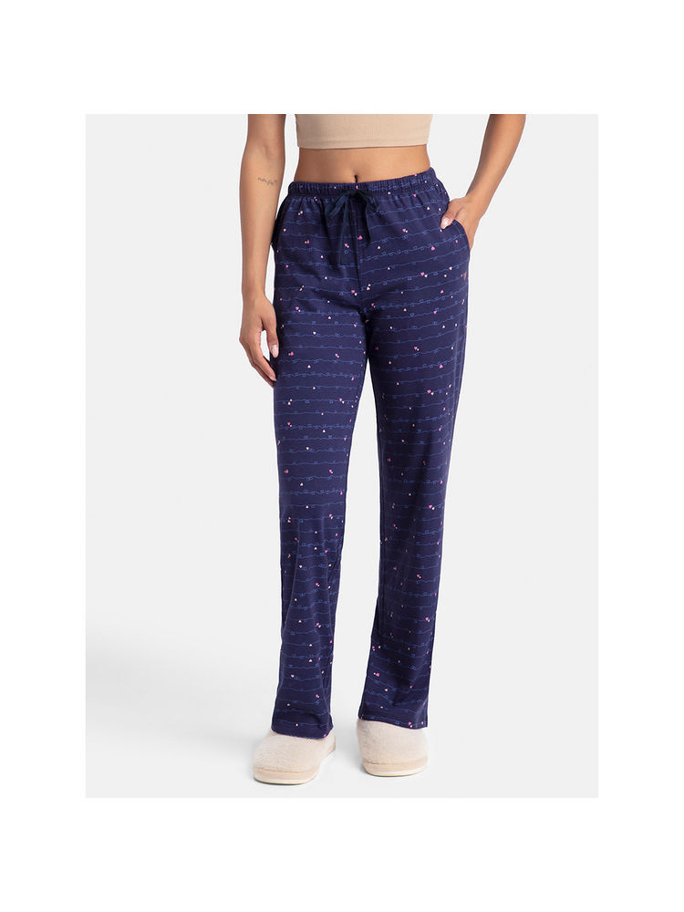 Jockey RX88 Women Super Combed Cotton Printed Pyjama - Classic Navy-picture-16