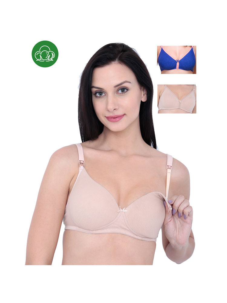 Inner Sense Organic Cotton Antimicrobial Nursing Bra Pack of 3 - Multi-Color-picture-13