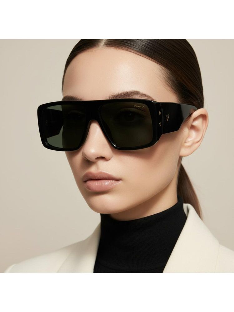 Vintage Unisex Bold Green Lens Sunglasses (60)-image-40