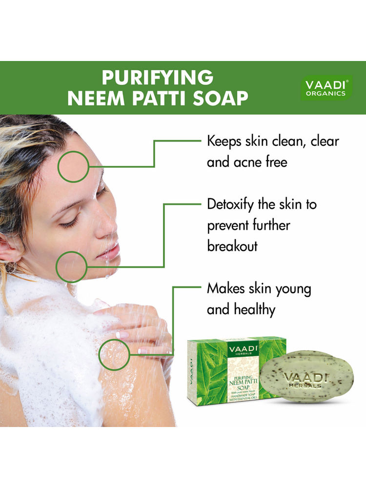 Vaadi Herbals Super Value Pack Of 6 Purifying Neem - Patti Soaps With Pure Neem Leaves-picture-16