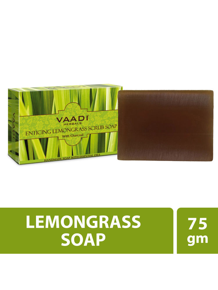 Vaadi Herbals Enticing Lemongrass Scrub Soap With Charcoal-picture-20
