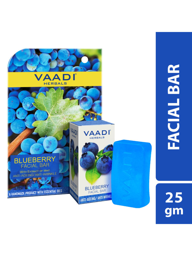 Vaadi Herbals Blueberry Facial Bar With Extract Of Mint Anti-Ageing/Anti Wrinkle-picture-5