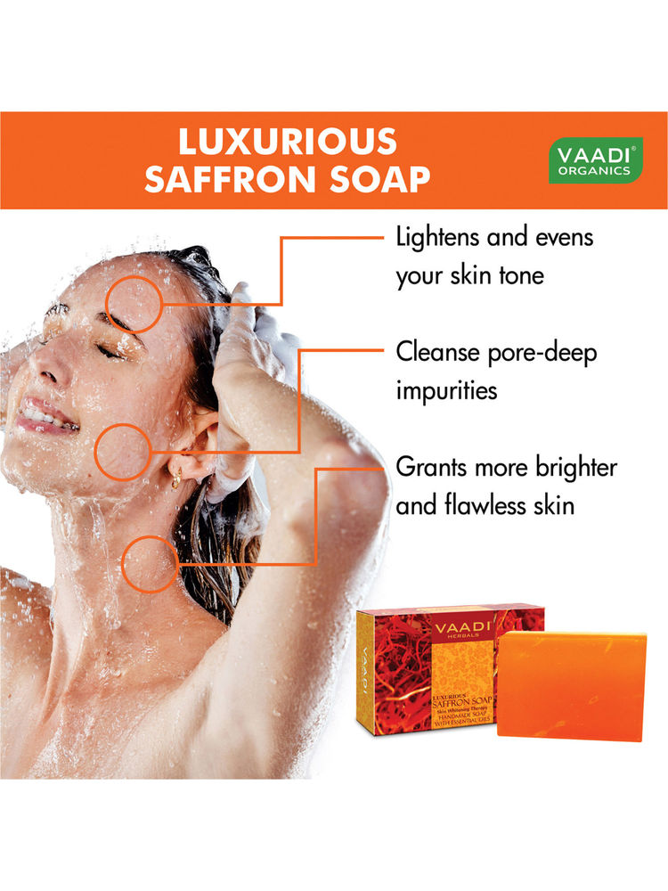 Vaadi Herbals Super Value Pack Of 6 Luxurious Saffron Soap - Skin Whitening Therapy-image-39