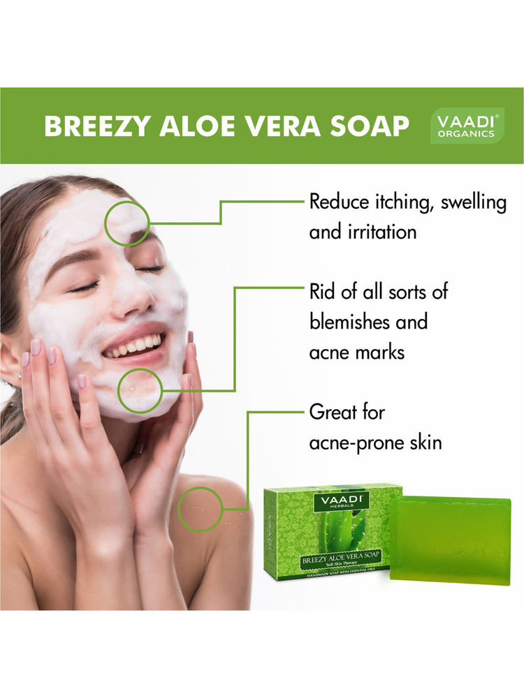 Vaadi Herbals Breezy Aloe Vera Soap Pack Of 6-picture-3
