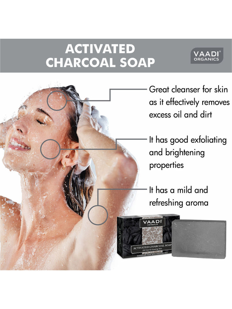Vaadi Herbals Activated Charcoal Soap - Pack of 6-image-29