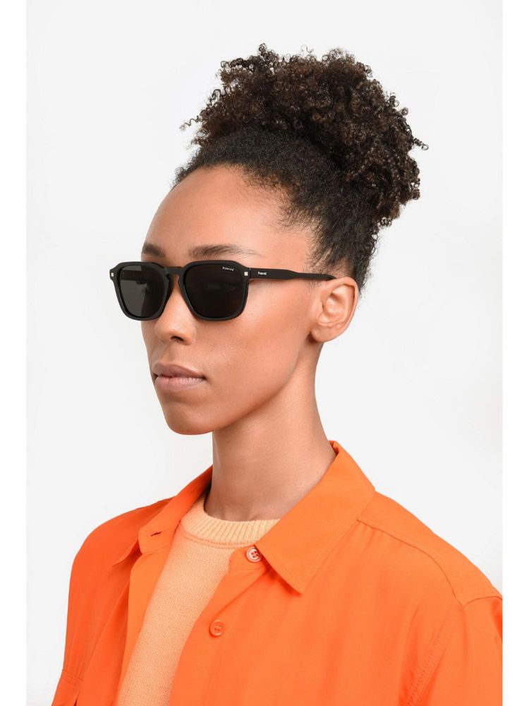 Polaroid Unisex UV Protected Full Rim Grey Lens Rectangle Sunglasses - 20636580753M9 (53)-image-13
