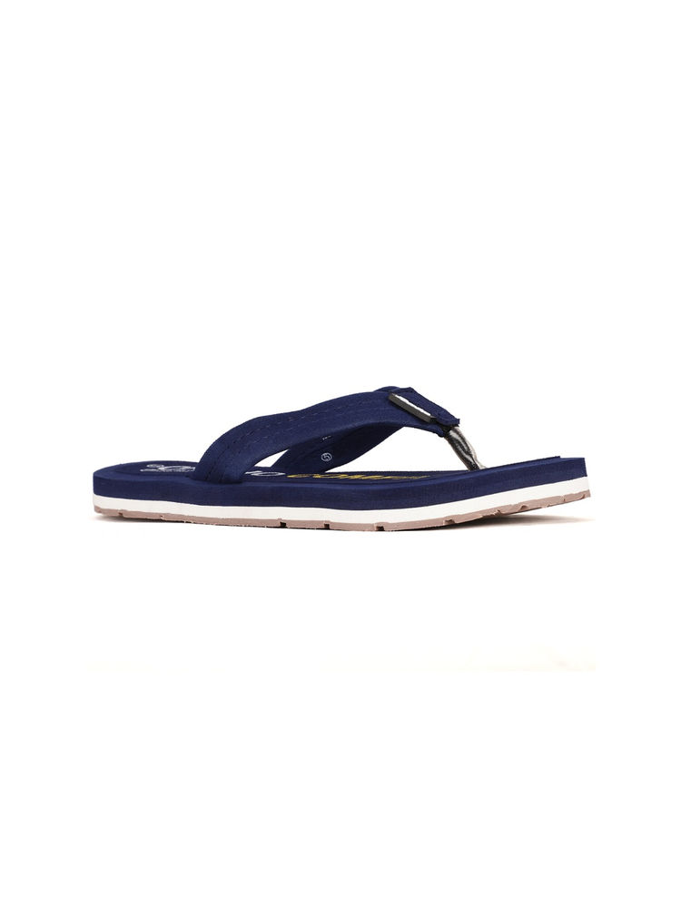 Bata Solid Navy Blue Flipflops-image-1