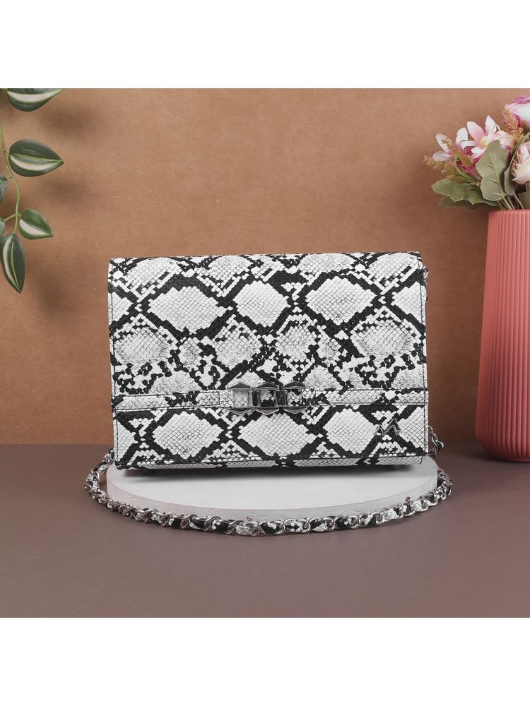 Metro Women Faux Leather Reptile-Print Sling Bag-image-26