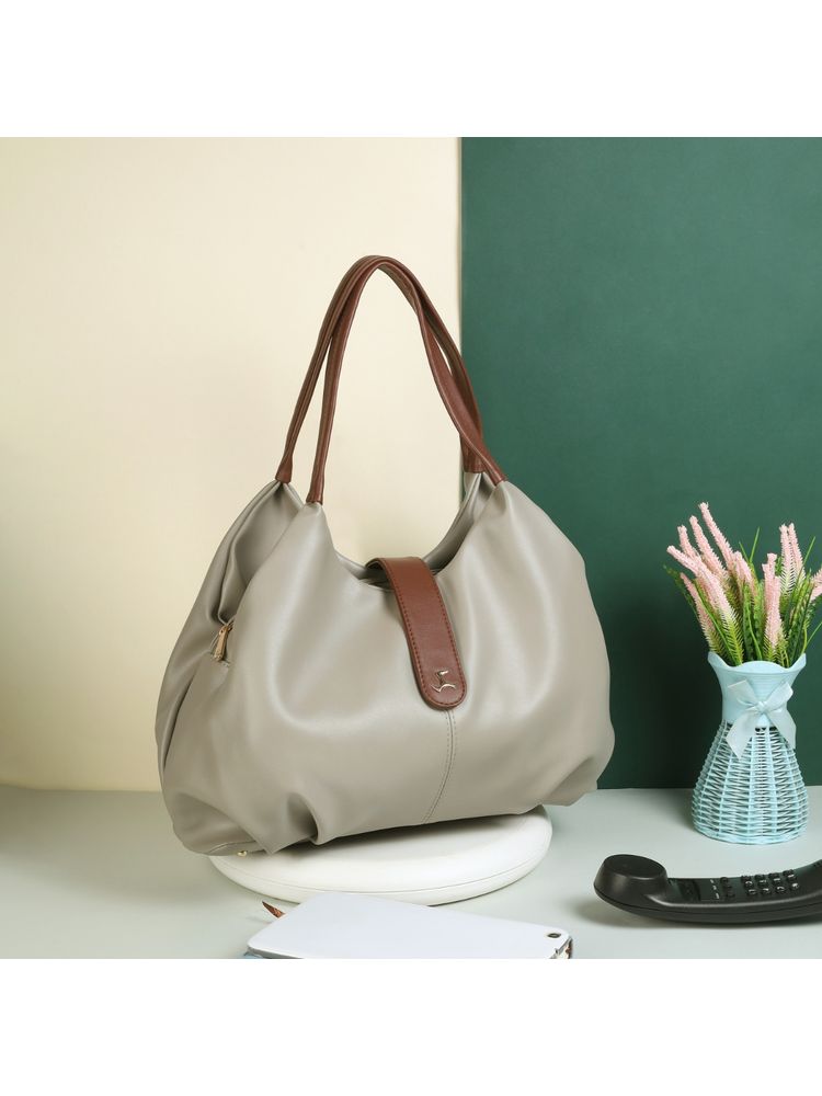 Mochi Womens Beige Faux Leather Quilted Handbag-image-29