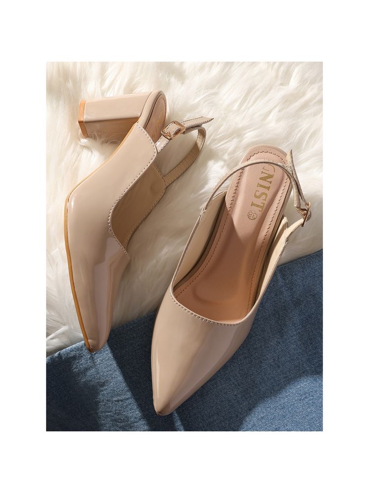 GNIST Classic Nude Block Pump Heels