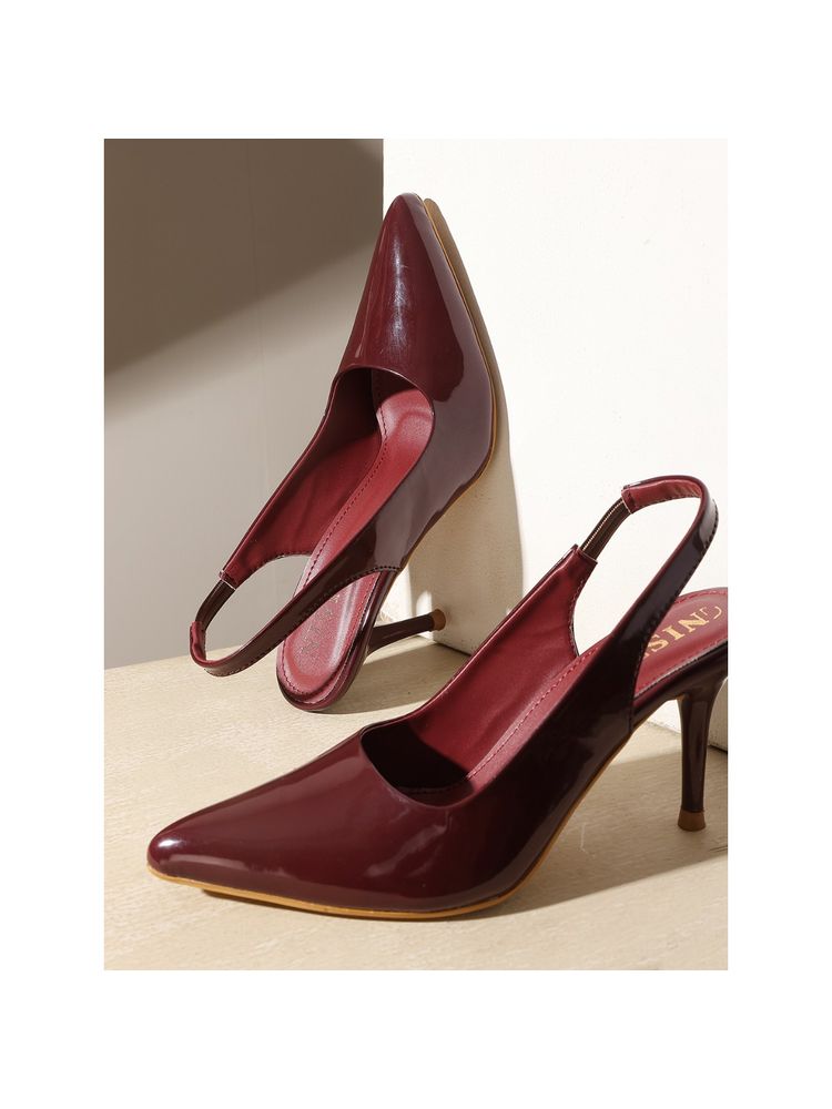 GNIST Pointed Cherry Stiletto Pump Heels