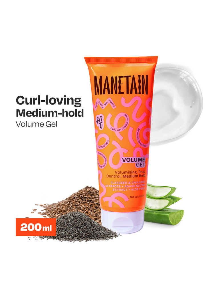 Manetain Volume Gel - Medium Hold, Anti-Frizz, Moisturizing Styling Gel For Curly & Wavy Hair