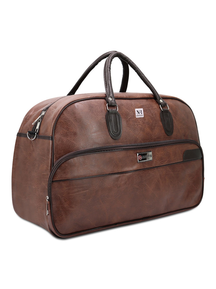 NFI Essentials Large Leather 20 Inch Duffle Brown Bag for Travel Men and Women Brown-picture-22