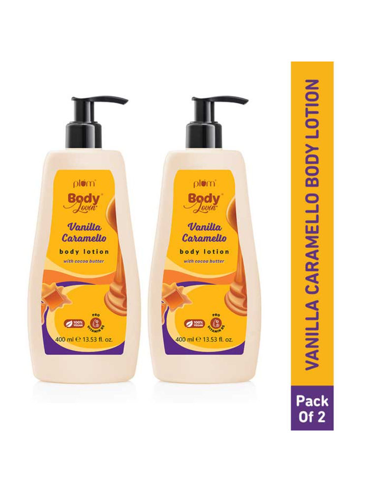 Plum BodyLovin Vanilla Caramello Body Lotion With Cocoa Butter & Vitamin B5 - Pack Of 2