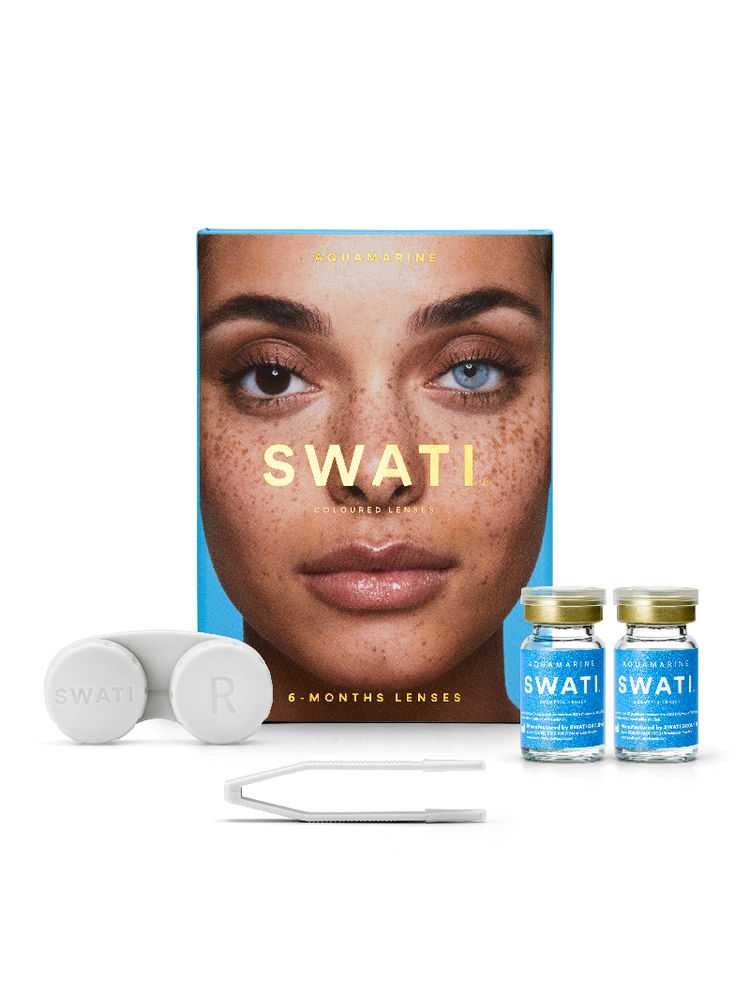 Swati Cosmetics Coloured Contact Lenses Aquamarine 6 months Power -1.75-picture-35