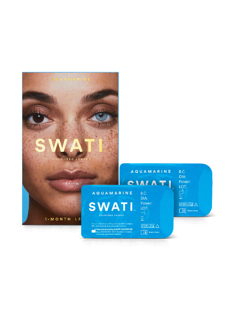 Swati Cosmetics Coloured Contact Lenses Aquamarine 1 month Power -3.50-picture-18