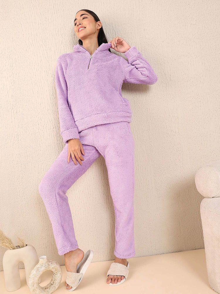Sweet Dreams Women Lavender Solid Tracksuit-picture-10