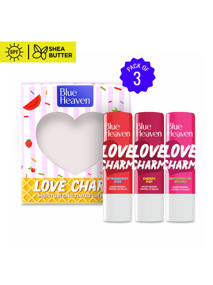 Blue Heaven Love Charm Tinted Lip Balm Pack Of 3 - Multicolor-image-44