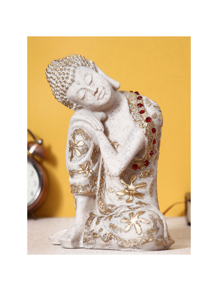 eCraftIndia Pleasing Resting Buddha on Knee Polyresin Decorative Showpiece-picture-13